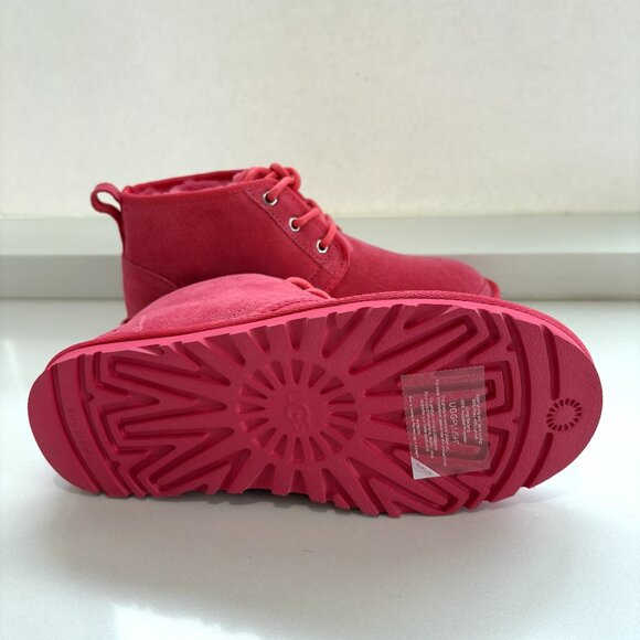 UGG Neumel Chukka Boots Lace Up Suede Ankle Booties Pink Glow Size 7 NEW - Picture 6 of 7